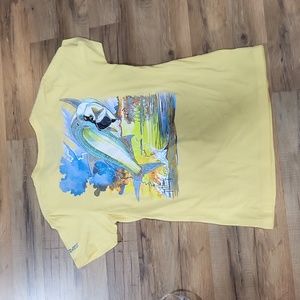 GUY HARVEY Yellow "Boca Grande" Crew Neck Fish Tee Shirt